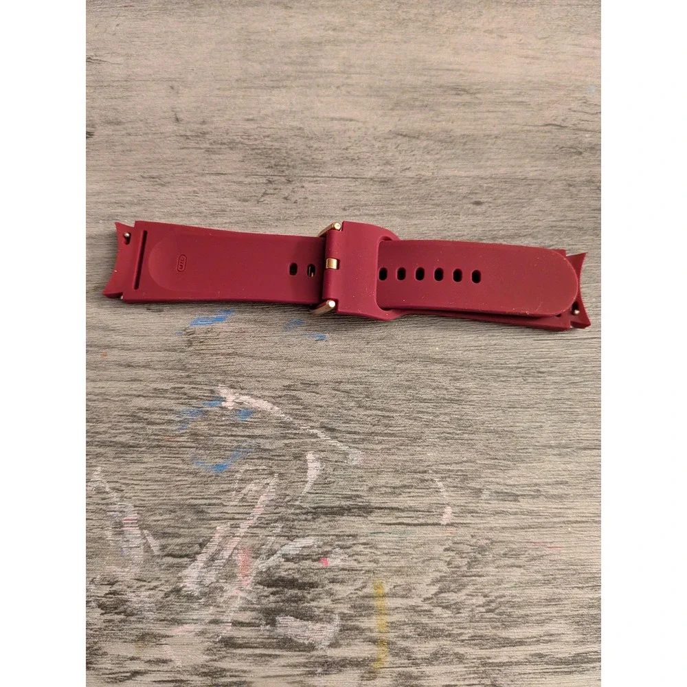 Samsung Galaxy Watch Sport Band M/L Burgundy Red Rose Gold Buckle Silicone